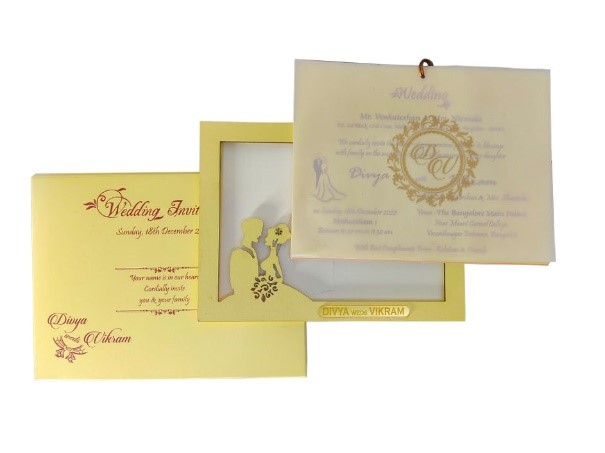 MDF Insert Flip Type Wedding Invitation Card – King of Cards