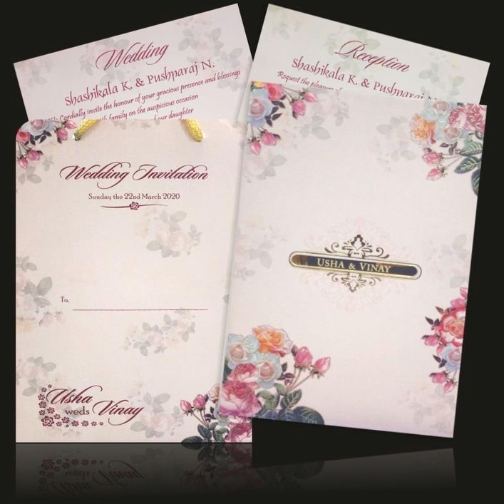 Offset Floral Design Wedding Invitation Card– King of Cards