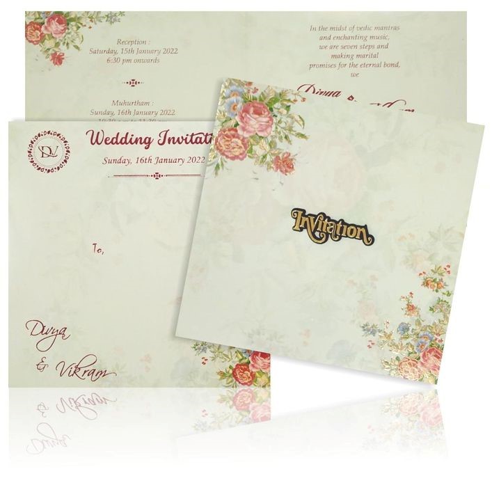 Rose Flower Design Wedding Invitation Card– King of Cards